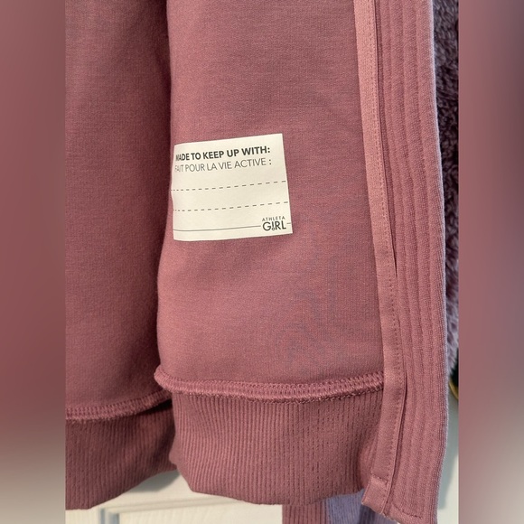 ATHLETA GIRL XXL 16 So Snug Sherpa Full Zip Hooded Jacket Thumbholes Rose Pink - Picture 10 of 16